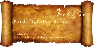 Királyfalvi Éva névjegykártya