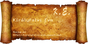 Királyfalvi Éva névjegykártya